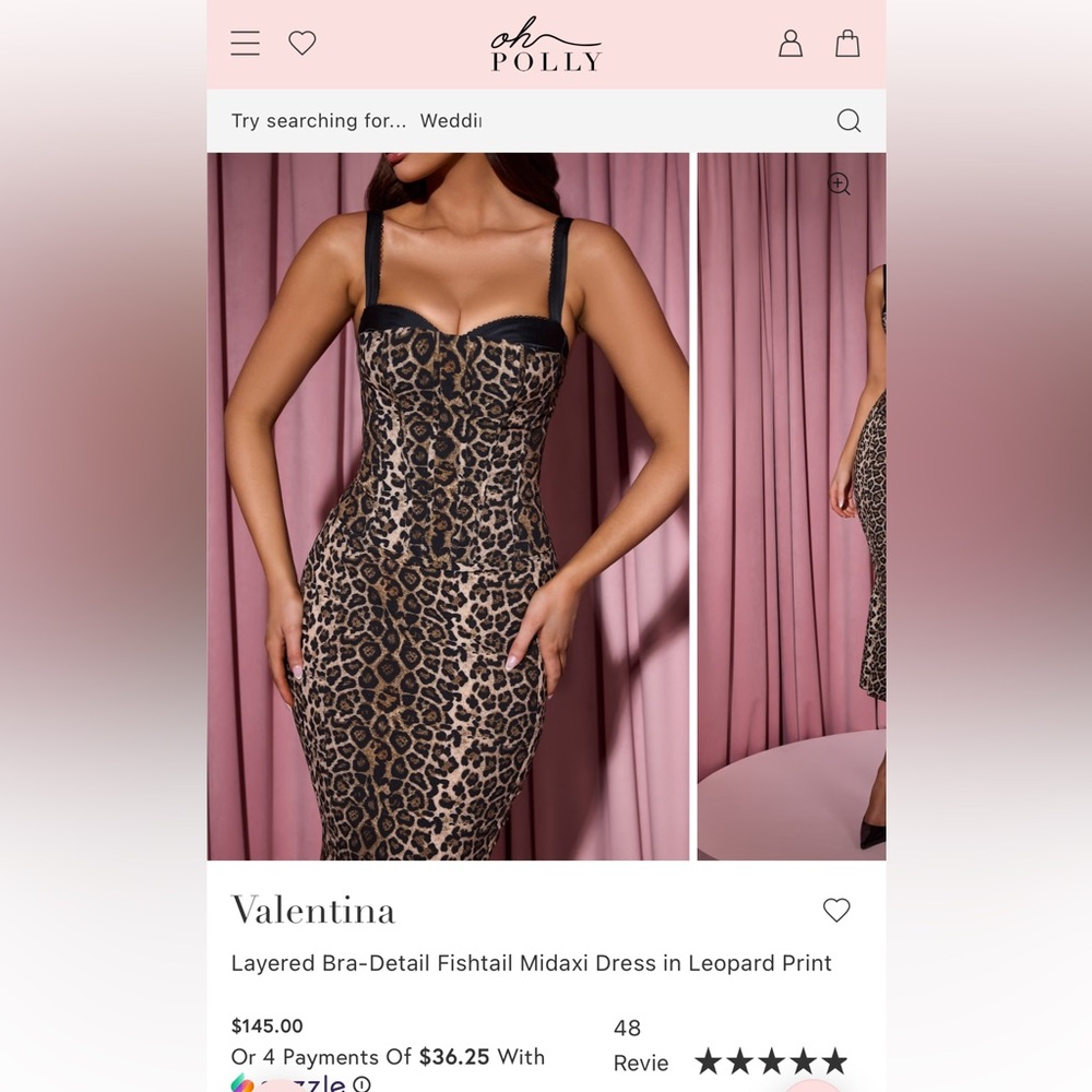 Oh Polly Leopard Valentina Dress
